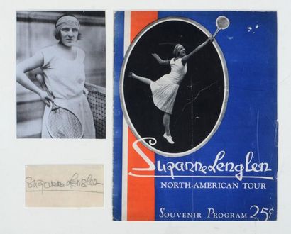 null Programme officiel de la tournée Américaine de Suzanne Lenglen accompagné d'une...