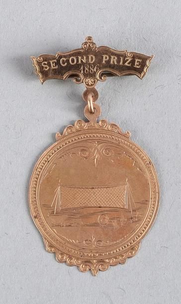 null Médaille du tournoi Open de Minnesota en 1886. Second Prix. En or 14 carats...