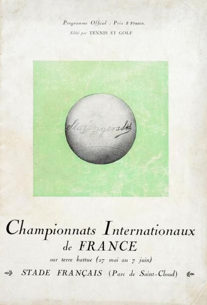 null Rare programme des 1e Internationaux de France en 1925 au parc de Saint Cloud....