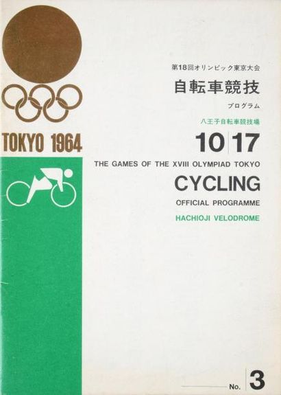 null 1964. Tokyo. Programme officiel des épreuves cyclistes de vitesse, avec la 3ème...