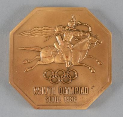 1988. Séoul. Médaille commémorative. En bronze....
