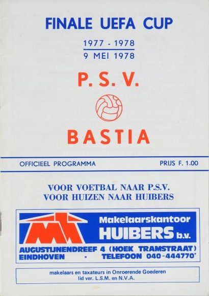 null Programme officiel de la finale retour de la Coupe d'Europe de UEFA 1978 entre...