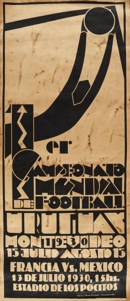 null Affiche officielle du match d'ouverture de la Coupe du Monde 1930 entre la France...