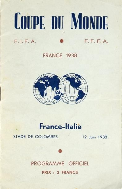 null Programme officiel de la Coupe du Monde 1938 entre la France et l'Italie le...