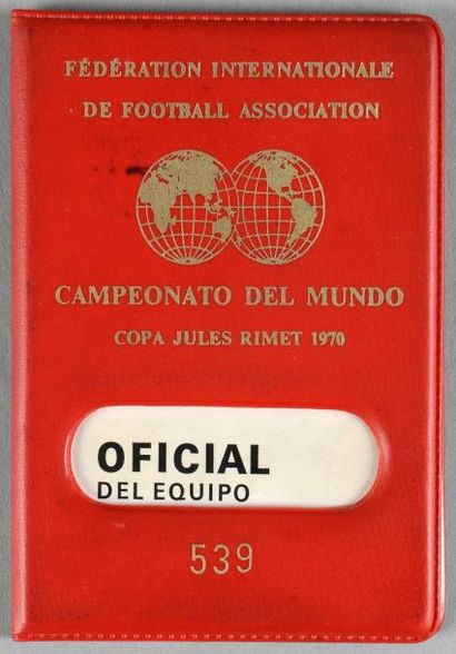 null Carte officielle de la FIFA pour la Coupe du Monde 1970 au Mexique attribuée...
