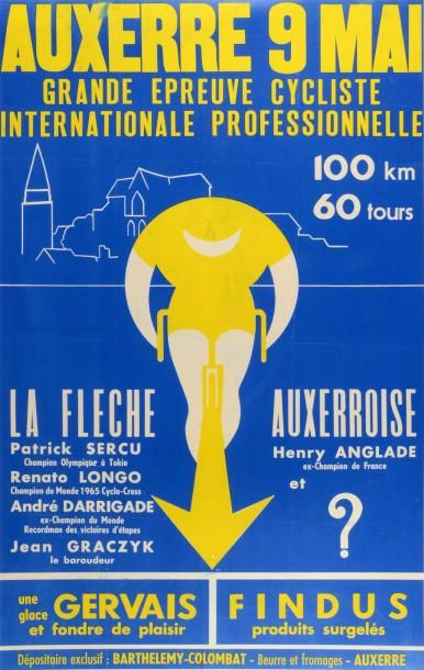 Affiche de la Flèche Auxerroise 1966. Grande...