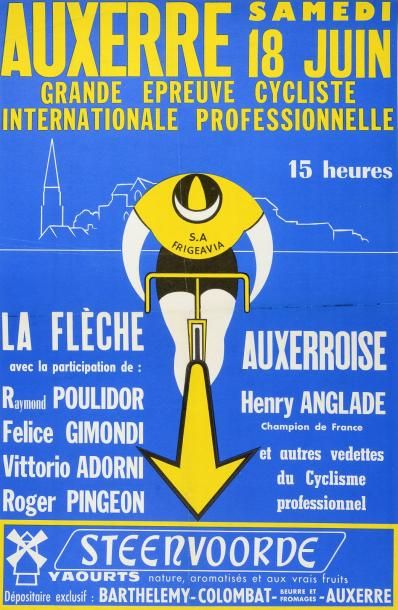 Affiche de la Flèche Auxerroise 1965. Grande...