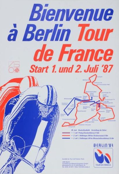 null Affiche du départ du Tour de France 1987 à Berlin. Les 2 premières étapes du...