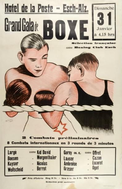 null Affiche du Grand Gala de Boxe de Esch entre une sélection française et le Boxing...