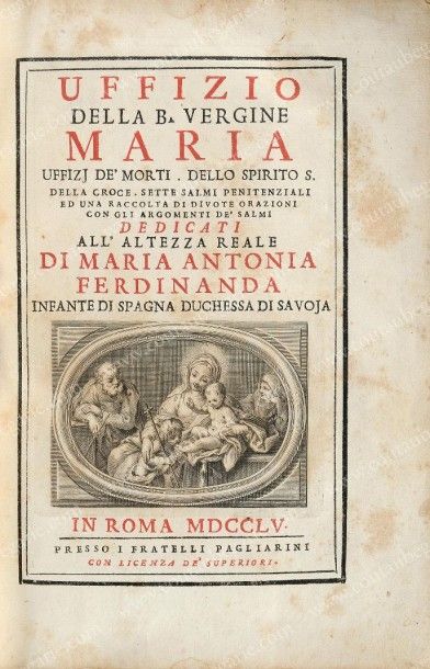 [OFFICE DE LA VIERGE] Uffizio della B. Vergine Maria [...], publié à Rome, chez les...
