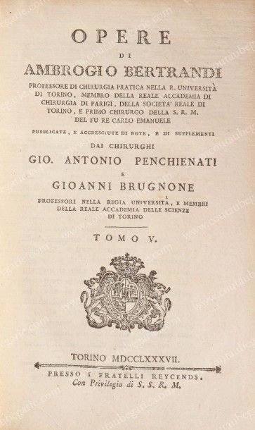 BERTRANDI Ambrogio Opere [...], publiées [...] chez [...] Gio. Antonio Penchienati...