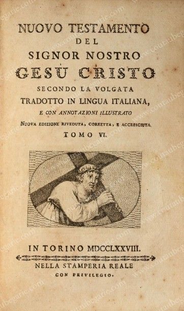 null NUOVA TESTAMENTO DEL SIGNOR NOSTRO GESU CRISTO, Turin, Imprimerie Royale, 1775,...