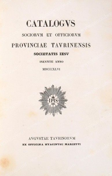 null [CATALOGUE DES PROVINCES DE TURIN]. Catalogus sociorum et officiorum provinciae...