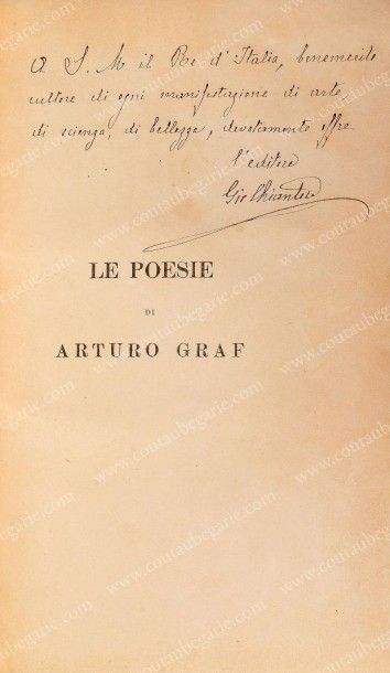 GRAF Arturo La poésie, Turin, 1922. In-4°, reliure italienne d'époque en maroquin...