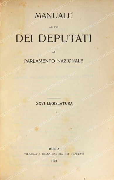 null LOT DE DEUX OUVRAGES: Manuale dei deputati XXV legislatura, Rome, Tipografia...