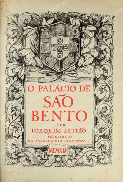 LEITAO Joaquim O Palacio de Sao Bento, sl, 1945. Grand in-folio, maroquin marron,...