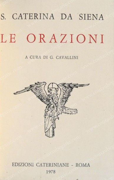 null [CLASSIQUE]. Lot de 3 ouvrages: DA SIENA (Catarina, San). Le Orazioni, publié...