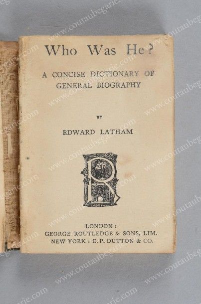 null [CLASSIQUE]. Lot de 15 ouvrages: LATHAM (Edward). Who was he ?; Who did that...