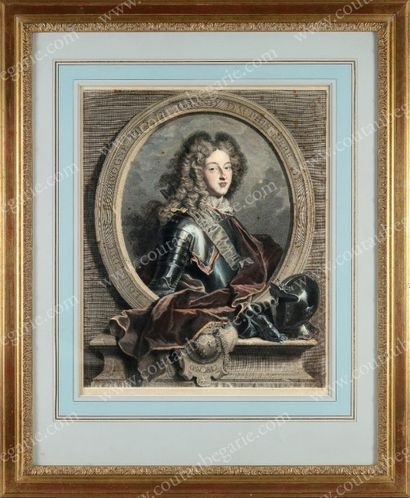 LOUIS, duc de Bourgogne, fils du Grand Dauphin, père de Louis XV (1682-1712) Gravure...