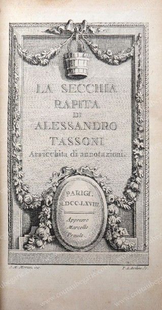 TASSONI Alessandro La Secchia Rapita, Paris, chez Marcello Prault, 1768. In-12, maroquin...