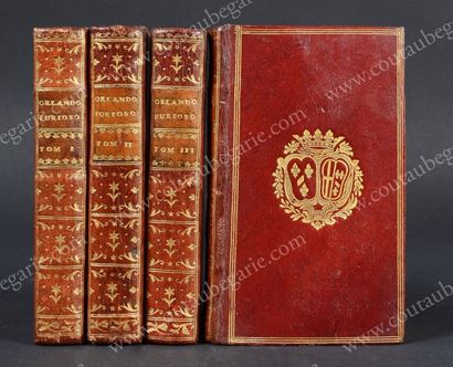 ARISTO Ludovico Orlando Furioso, publié à Paris, chez Marcello Prault, 1768, 3 volumes,...