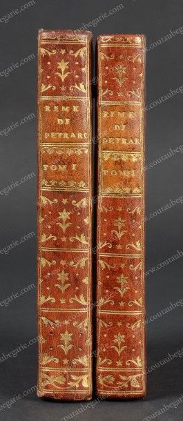 PETRARCA Francesco Le Rime, publié à Paris, chez Marcello Prault, 1768, 2 volumes,...