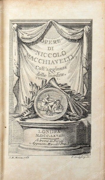 MACCHIVELLI Nicolo Opere, publié à Londres, chez Marcello Prault, 1768, 6 volumes,...