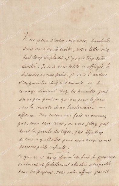 [MARIE-ANTOINETTE, reine de France.] Copie manuscrite de la main du Vicomte Alcide...