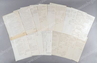 null DEPENSES DE LA FAMILLE ROYALE - 1789. Dossier contenant dix-huit feuillets manuscrits...