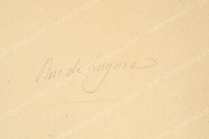 LUYNES Honore duc de (1802-1867) Jeune femme et son fils. Dessin au lavis, signé...