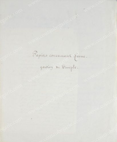 null [GARDIENS DE LA PRISON DU TEMPLE]. LASNE Etienne (1756-1841). Ensemble de cinq...