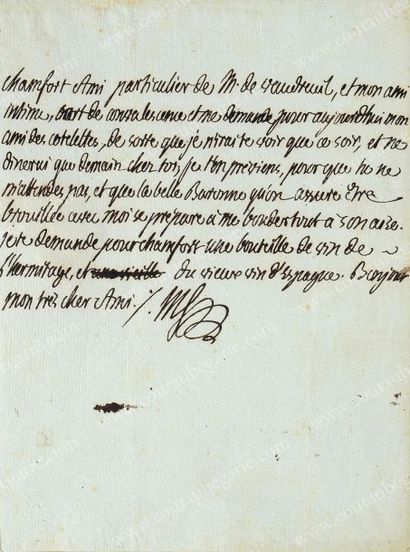 MIRABEAU Honore Gabriel, Comte de (1749-1791) Lettre autographe signée M adressée...