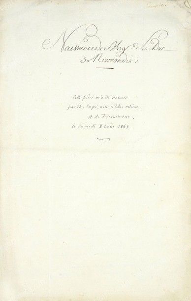 LOUIS, duc de Normandie, futur Louis XVII (1785- 1795) Programme du déroulement de...