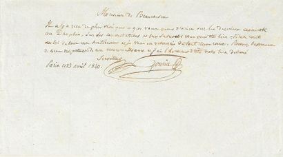 GOMIN Jean-Baptiste (1757-1841) Lettre autographe signée Gomin adressée au Vicomte...