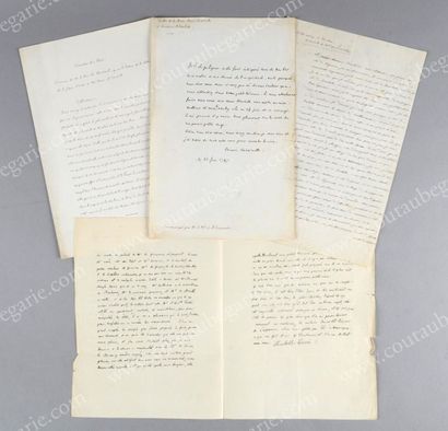 BEAUCHESNE Alcide Vicomte de (1804-1873) Très intéressant ensemble de copies de lettres...