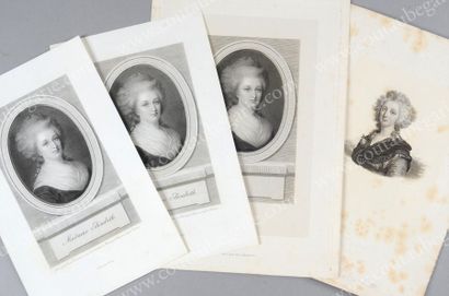 ELISABETH, princesse de France, (1764-1794) Ensemble de quatre gravures anciennes...