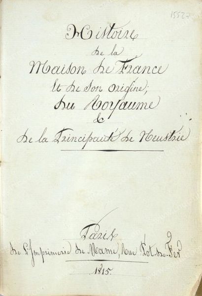 BATZ Jean-Pierre, baron de (1754-1822) Histoire de la Maison de France, de son origine...