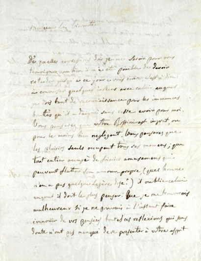 ROSSINI Gioacchino (1792-1868) Lettre autographe signée Gioacchino Rossini adressée...