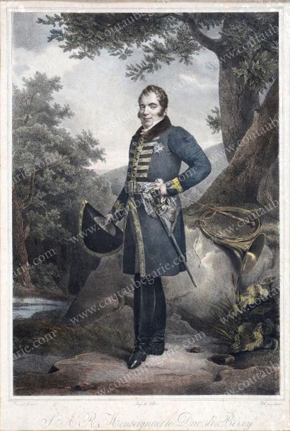 CHARLES-PHILIPPE, duc de Berry (1778-1820) Lithographie signée James, d'après un...