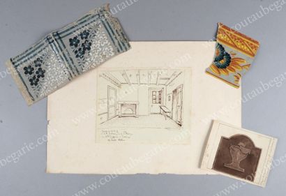 BEAUCHESNE Alcide, Vicomte de (1804-1873) Vue de la chambre et de la cachette de...