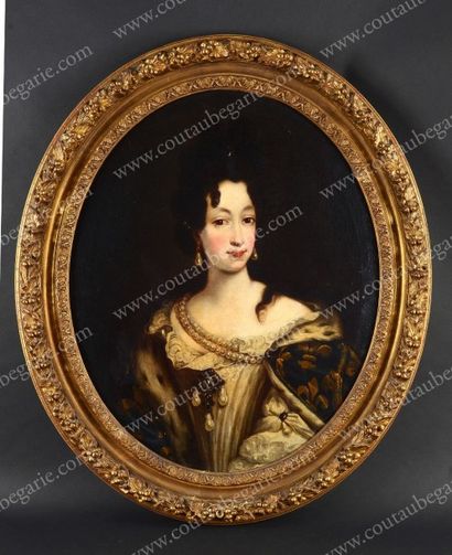ÉCOLE FRANÇAISE de la fin du XVIIe siècle Portrait de la princesse Anna Maria d'Orléans,...