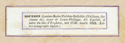 LOUISE-BATHILDE, princesse d'Orleans, duchesse de Bourbon (1750-1822) Soeur de Louis-Philippe...