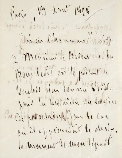CHATEAUBRIAND François-René de (1768-1848) Lettre autographe signée Chateaubriand...