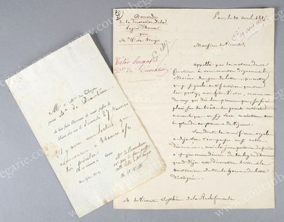 HUGO Victor (1802-1885) Copie manuscrite de la demande officielle faite par Victor...