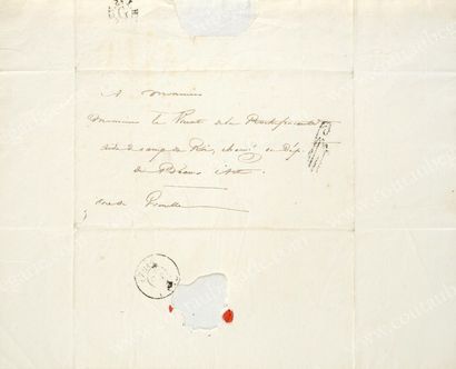 HUGO Victor (1802-1885) Lettre autographe signée V Hugo, adressée au Vicomte Sosthène...