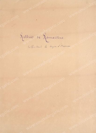 LAMARTINE Alphonse de (1790-1869) Copie manuscrite de la demande officielle faite...
