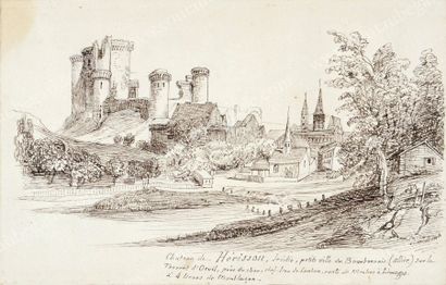 BEAUCHESNE Alcide, Vicomte de (1804-1873) BOURBONNAIS: Le bourg de Batz, Trois personnages...