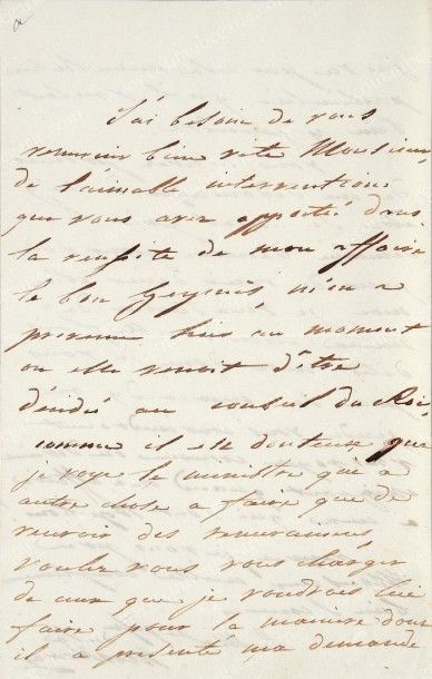 MOSKOVA, Madame la Marechal Lettre autographe signée La Marech de la Moskowa, adressée...