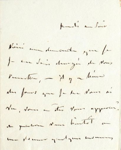 RECAMIER Juliette (1777-1849) Dossier contenant deux lettres autographes, dont l'une...
