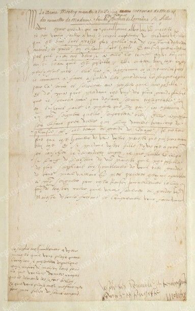 [CATHERINE DE MEDICIS (1519-1589)] Lettre autographe signée Montey, adressée à la...